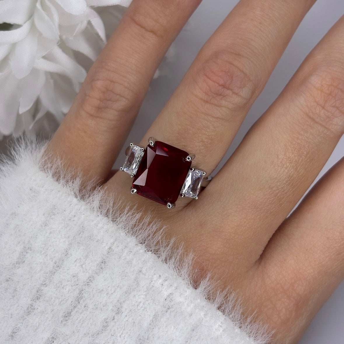 Prsten LUX RED - SREBRO 925