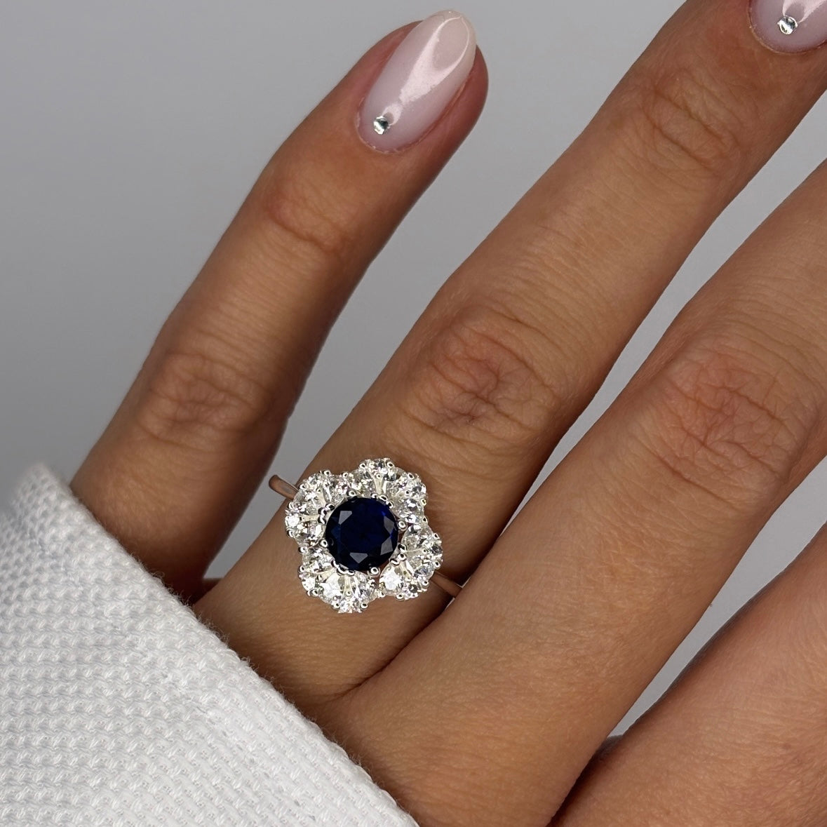 Prsten BLUE FLOWER - SREBRO 925