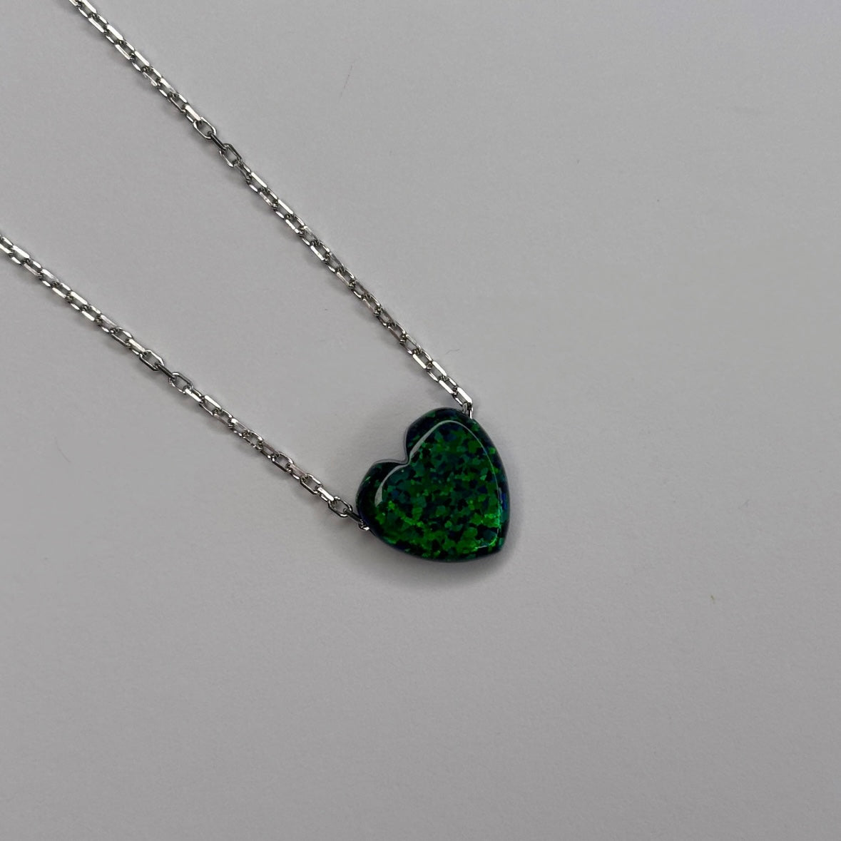 Ogrlica GREEN HEART - SREBRO 925