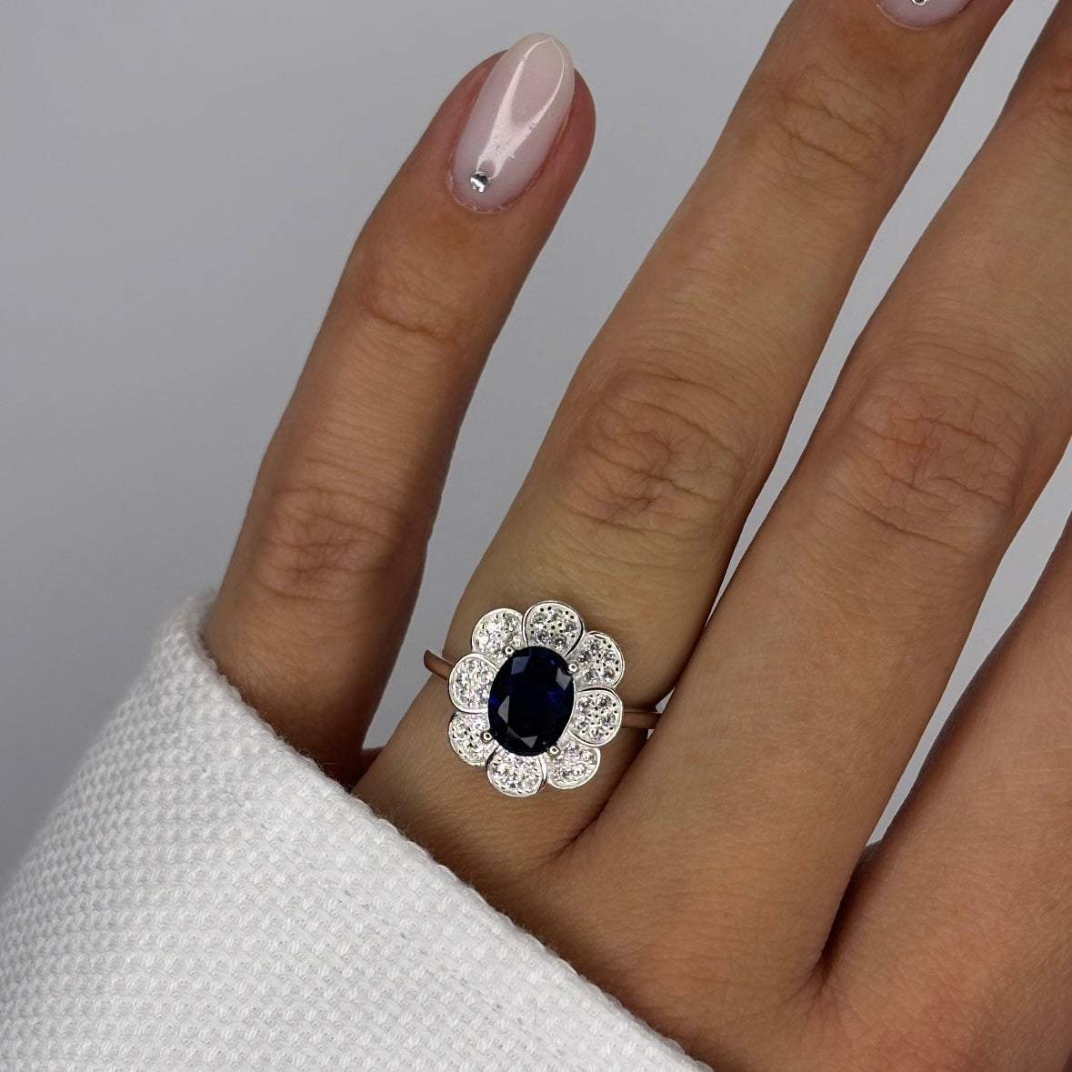 Prsten BLUE FLOWER - SREBRO 925