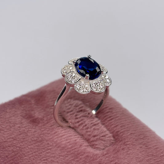 Prsten BLUE FLOWER - SREBRO 925