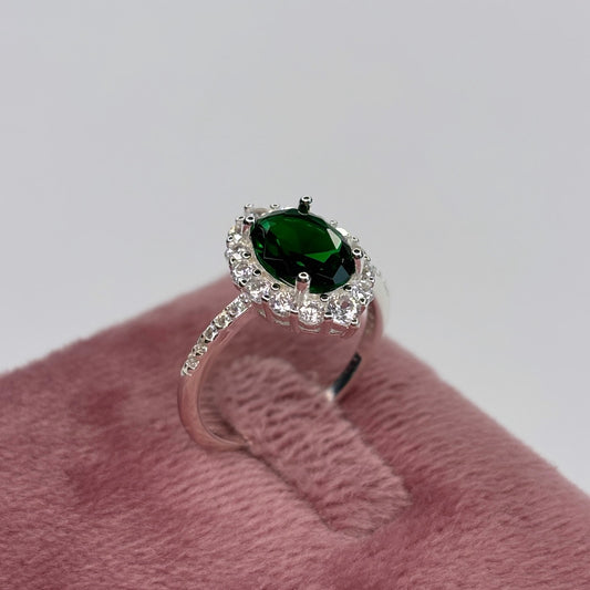 Prsten GREEN & BLACK- SREBRO 925